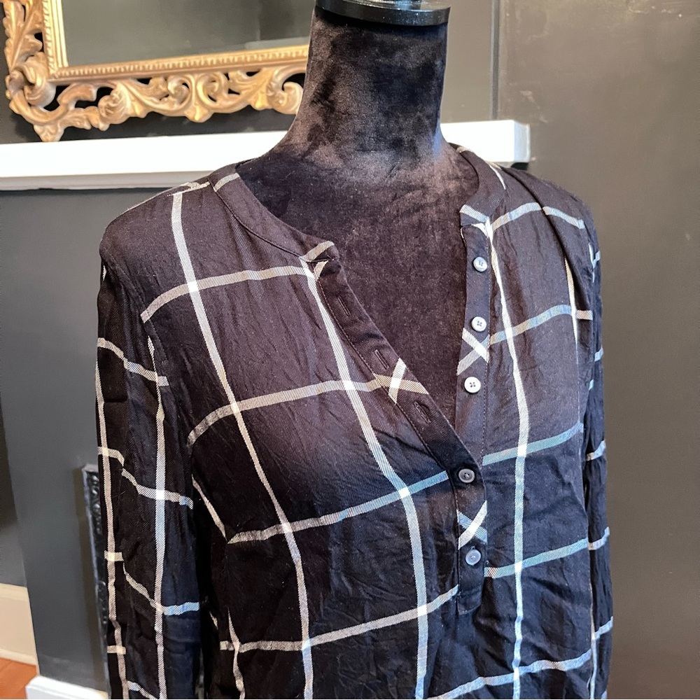 Talbots black and white checkered blouse!
